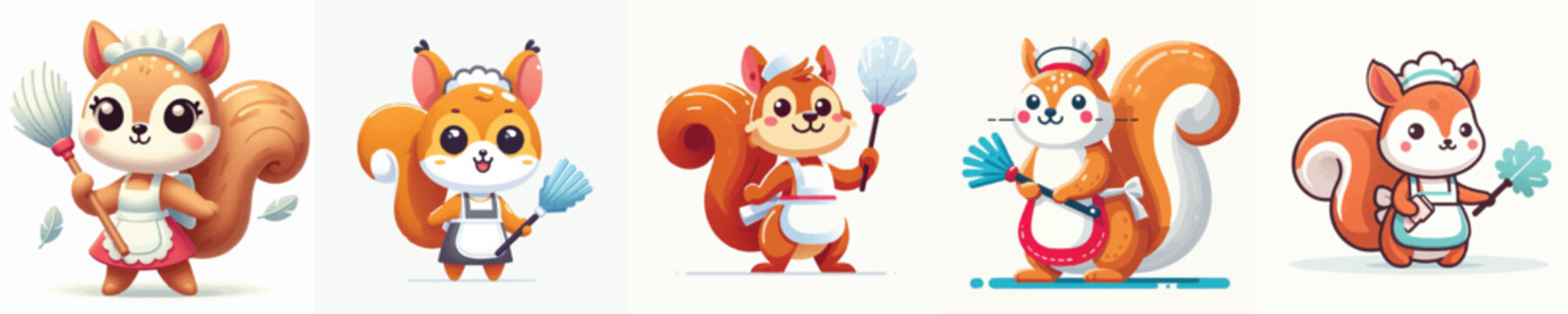 vector of a squirrel maid