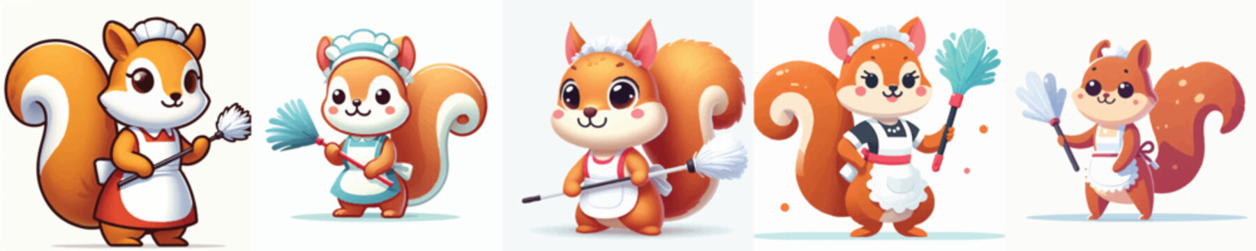 vector of a squirrel maid