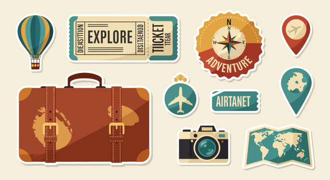 Vintage Travel and Adventure Stickers