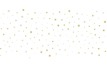 Golden stars scattered across a white background, perfect for holiday greetings and celebrations. © vegefox.com