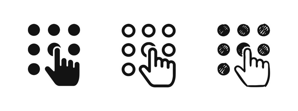 Security Keypad PIN Entry Icons Set for Authentication and Access Control