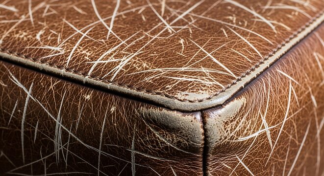 Brown leather texture close-up detail.