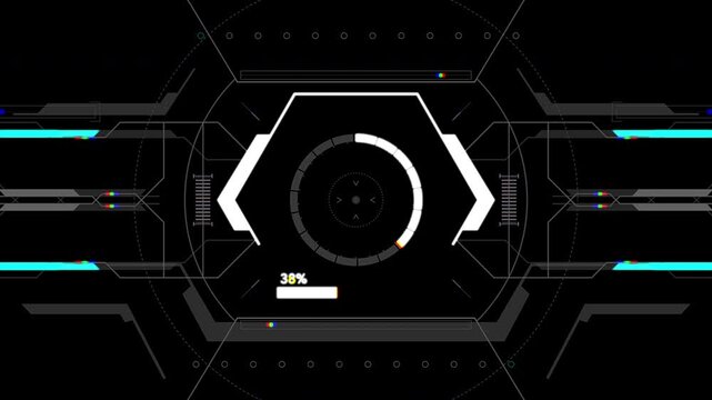 Glitch hud ui futuristic digital loading technology interface dashboard