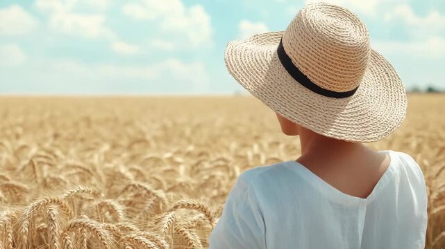 professional scientist analyzing genetically improved wheat under sunlight
