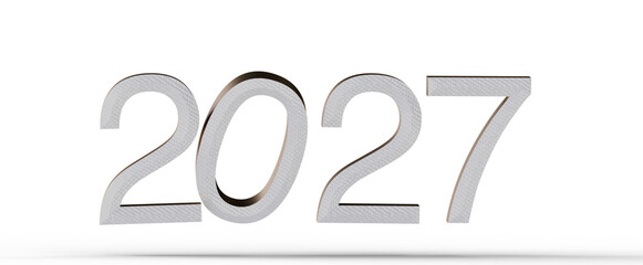 2027 year concept in modern 3D text. Perfect for new year greetings, future-related projects, and business planning. Cl © vegefox.com
