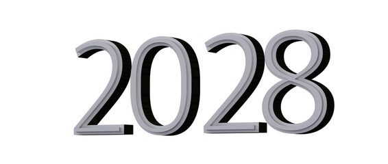 2028 text design with grey and black numbers on white, perfect for new year greetings and celebratio © vegefox.com