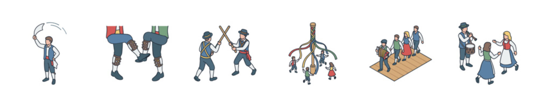 Traditional folk dancers perform various cultural celebrations and rituals