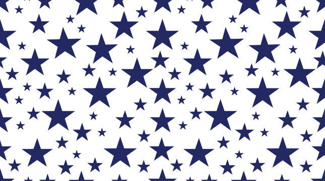 Usa patriotic star field background navy blue stars on white