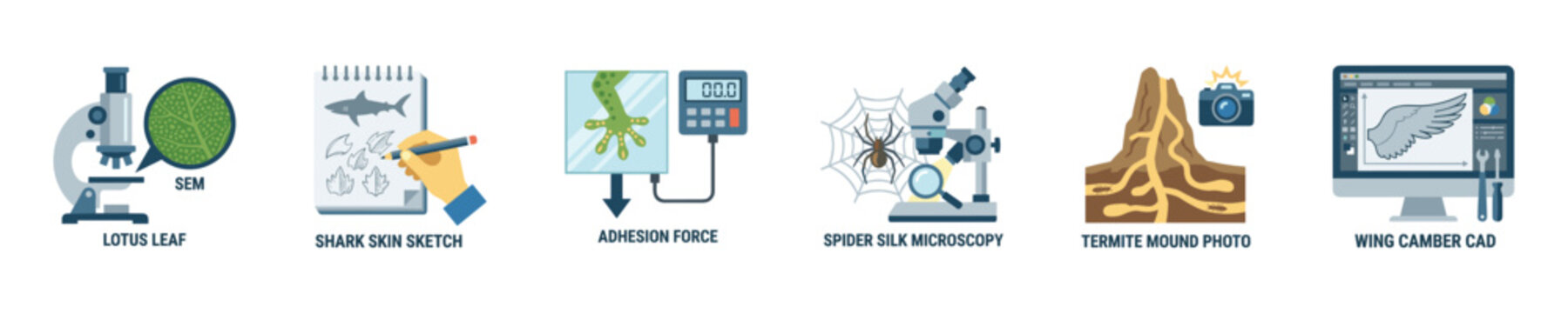 Biomimicry research: microscopy, sketching, and CAD design concepts