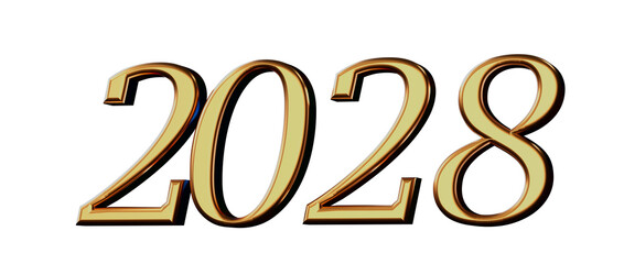 Gold 2028 in a luxurious design for new year greetings and celebrations. Perfect for events, holiday © vegefox.com