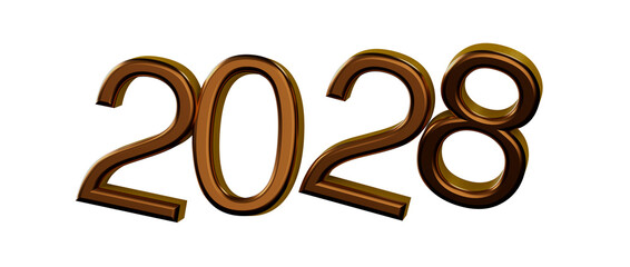 2028 in elegant golden numbers, perfect for new year greetings, event announcements and c © vegefox.com