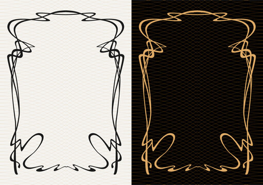 Luxury frame invitation card background vector. Elegant classic antique design, gold lines t, sparkle on black background. Premium design illustration for gala card, grand opening, art deco, magazine.