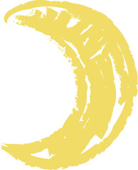 Fototapeta premium Moon Crescent Brush Stroke Doodle