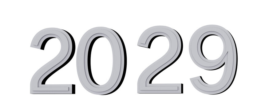 Bold 2029 year number design with layered effect for future concepts. Great for announcements and pr