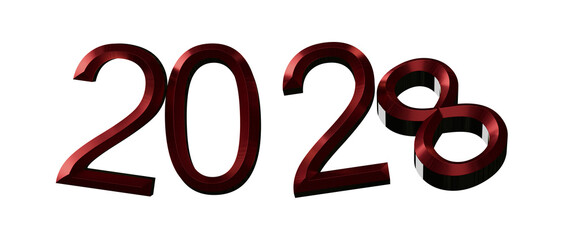 Elegant 3D design of the year 2028. Perfect for new year greetings, invitations, and holi © vegefox.com