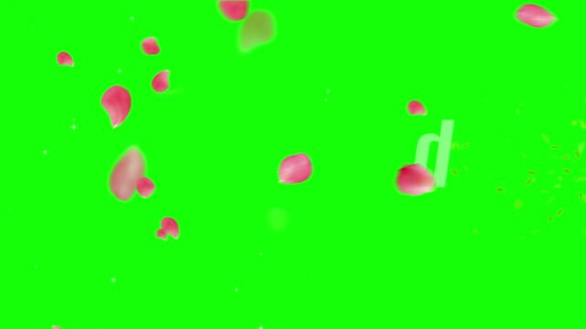 Work hard text with falling petals