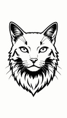 Obraz premium Lynx Head Portrait Detailed Line Art Illustration