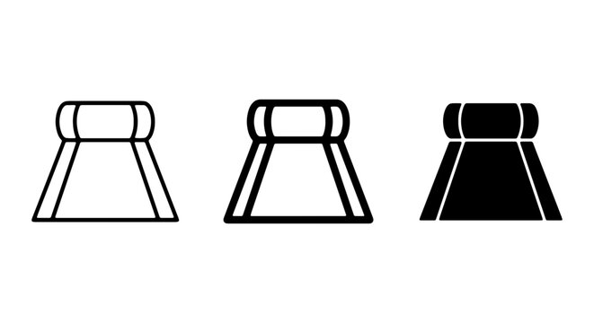 Industrial Chimney Icons, Stack Vector Graphics, Smoke Vent Symbols, Black and White