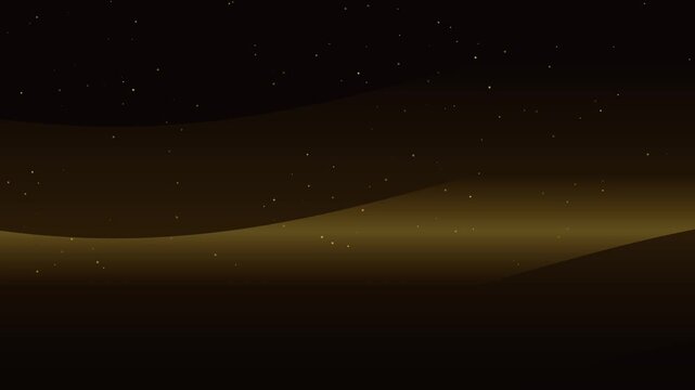 琥珀色オーロラ1本と星空のノスタルジック夜空背景4Kループ