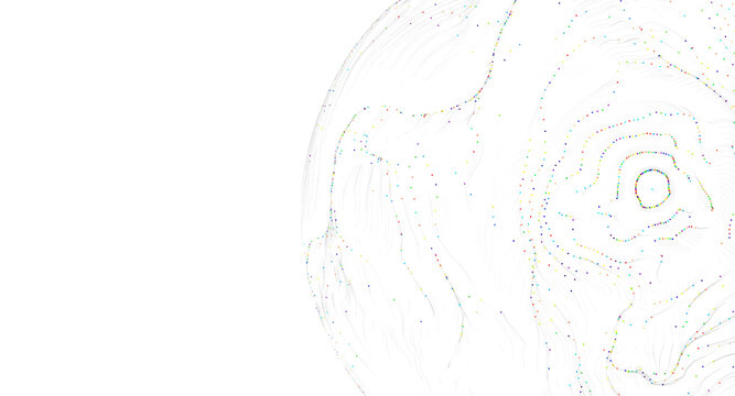 Abstract and modern digital sphere illustration with lines and dots, perfect for tech, da