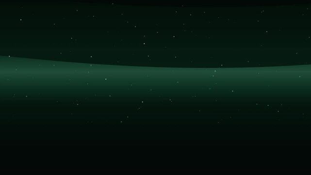 深緑オーロラ星降る幻想的な夜空ループ背景4K