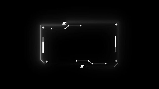Universal Technology Line and frame Video overlay Futuristic HUD Head up display interface template with basic geometry line element.