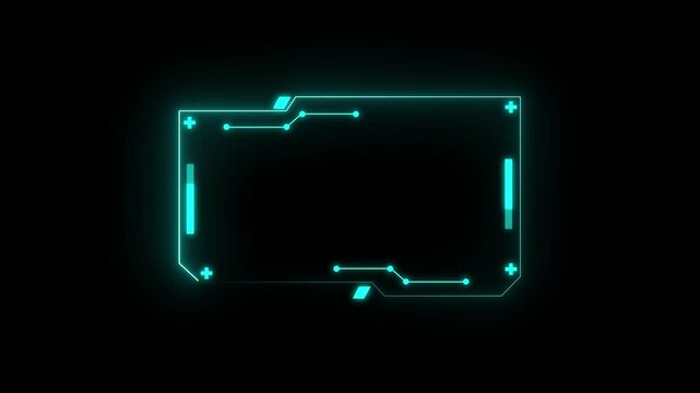 Universal Technology Line and frame Video overlay Futuristic HUD Head up display interface template with basic geometry line element.