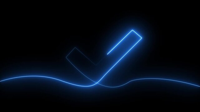 tik mark icon animation. Hand-Drawn tik Mark Animation on Black Background Animated OK Check Mark Icon Checkbox or Tick Doodle Animation.