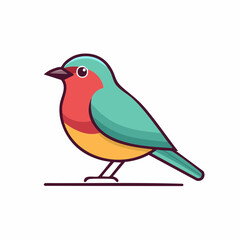 Fototapeta premium Stylized Cartoon Bird Illustration