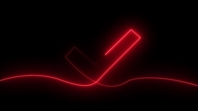 tik mark icon animation. Hand-Drawn tik Mark Animation on Black Background Animated OK Check Mark Icon Checkbox or Tick Doodle Animation.