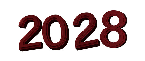 Bold 2028 text design isolated on white, perfect for new year greetings and holiday desig © vegefox.com