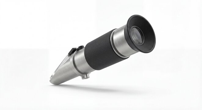 Handheld refractometer isolated on white studio background