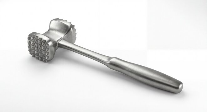 Meat tenderizer hammer isolated on white studio background