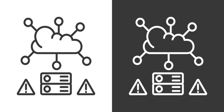 Serverless Data Icon Set Vector Collection Isolated In Black And White