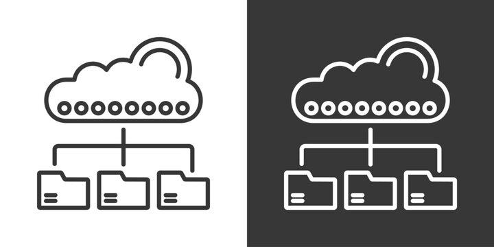 Data Distribution Icon Set Vector Collection Isolated In Black And White