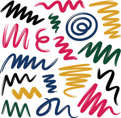 Obraz premium Colorful zigzags vector on white background.