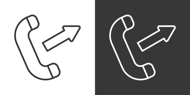 Outgoing Call Icon Set Vector Collection Isolated In Black And White