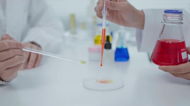 Laboratory Experiment Conducting Analysis on Petri Dish Scientific Research Facility Close-Up View Modern Techniques