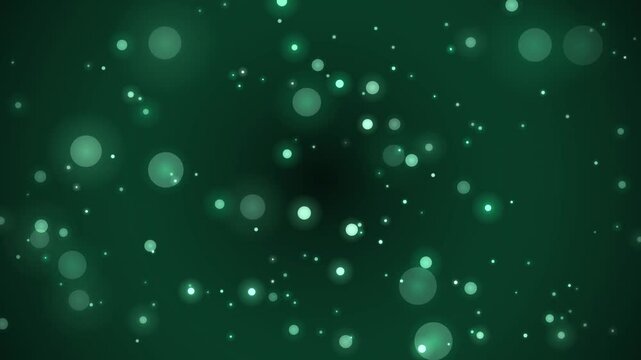 深緑の森を思わせる幻想的な光のボケループ背景4K