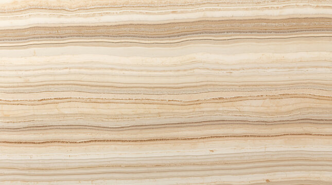 showcases a natural stone surface, specifically a slab of travertine marble. The layout is horizontal, displaying a series of parallel, wavy lines and bands in varying shades of beige, cream, and ligh