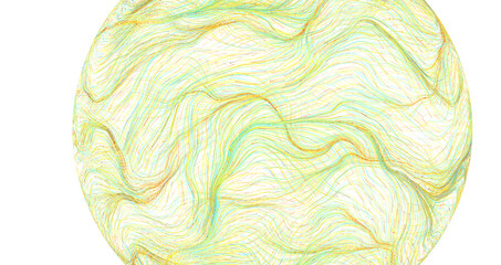 Obraz premium Abstract and colorful artwork, lines flowing on a sphere, ideal for creative projects.