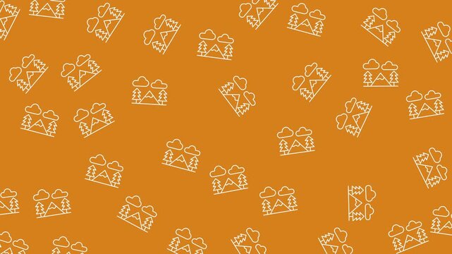 Patterned background of outline gift boxes on orange. Perfect for gift wrapping business, party invitations, holidaythemed designs. Great for festive occasions.