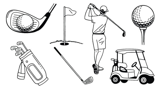 golf equipment and accessories for playing golf outdoors recreationally