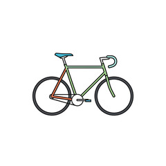 Fototapeta premium Colorful bicycle outline, isolated on white background
