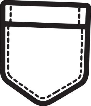Silhouette design of a clothing patch pocket for apparel vector