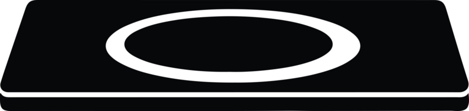 Silhouette design of a modern wireless charging pad device vector