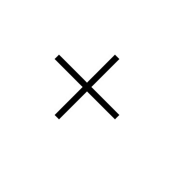 Simple Black Cross Symbol on White Background