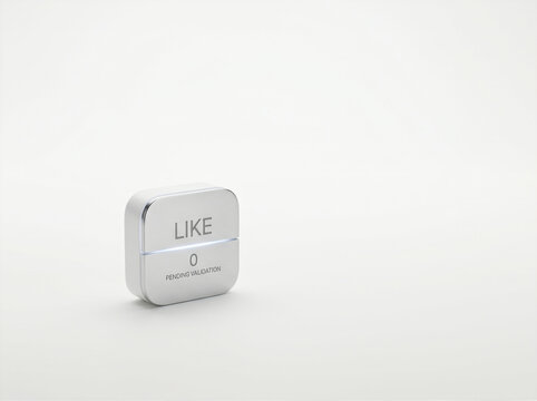 Minimal like counter device showing zero pending validation on white background