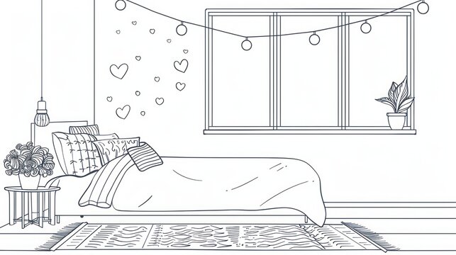 Simple bedroom sketch
