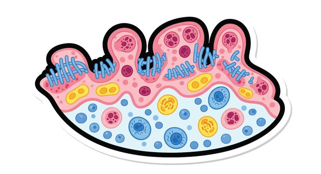 Cell biology structure illustration model.